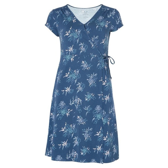 SHERPA Womens Padma Wrap Dress Neelo Blue Floral soft athletic dress size small - Picture 5 of 8